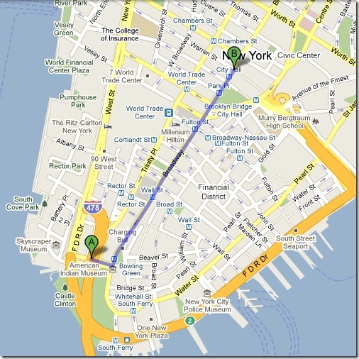 Mapa del Recorrido del Desfile © 2009 Google